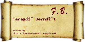 Faragó Bernát névjegykártya
